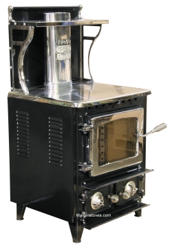 Margin Stoves, Flame View Heater, wood cook stove, black